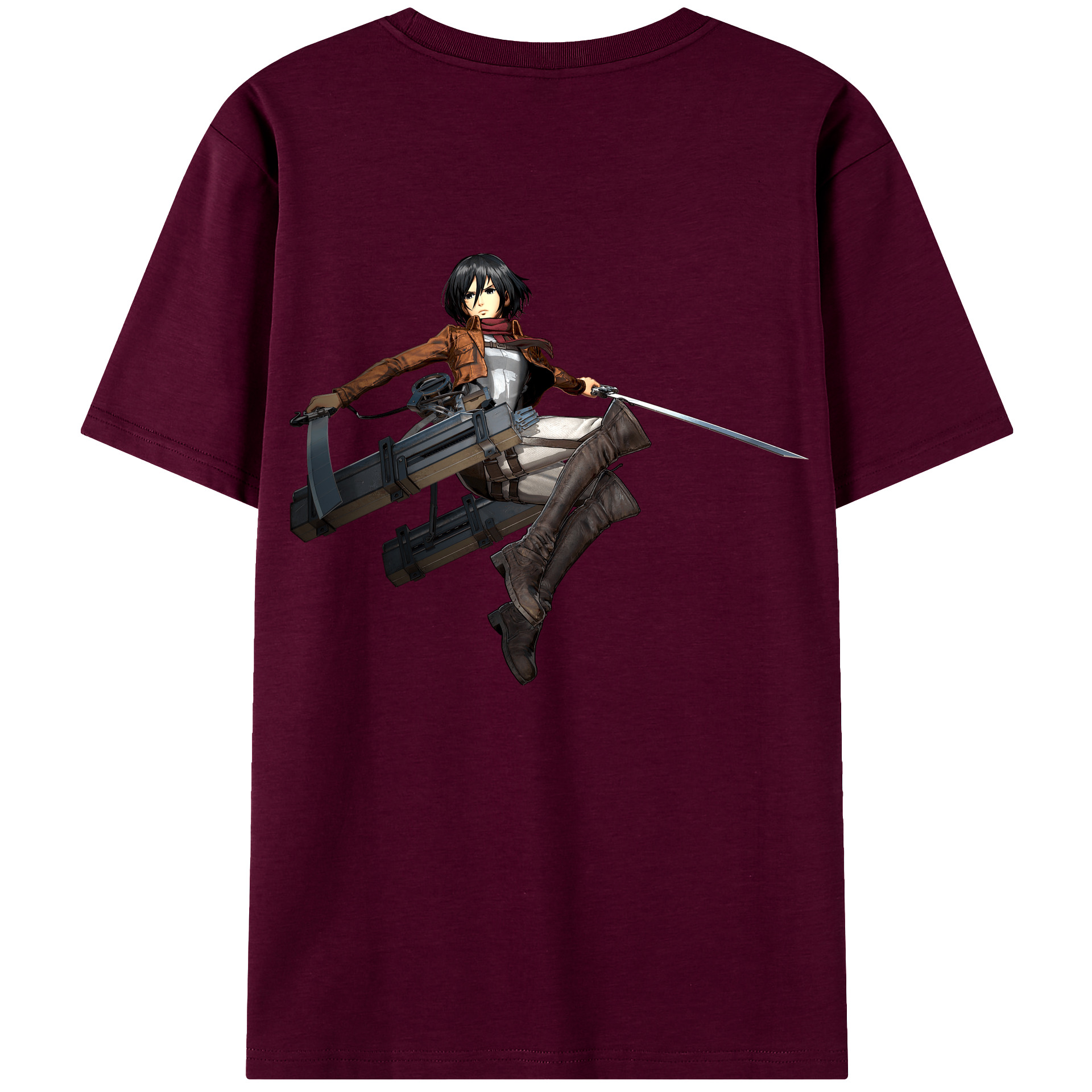 （画像用） 進撃の巨人 ミカサ·アッカーマン Attack on Titan Mikasa Ackerman レディース半袖Tシャツ(バックプリント)